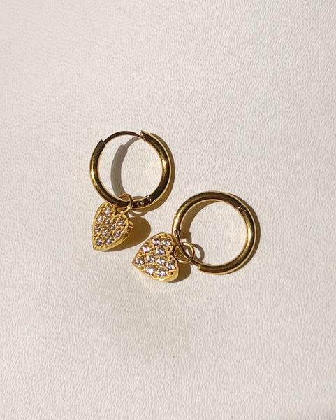 GIA DAINTY HEART HOOPS